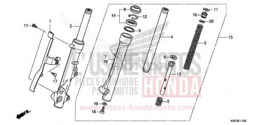 FOURCHETTE AVANT C125AK de 2019